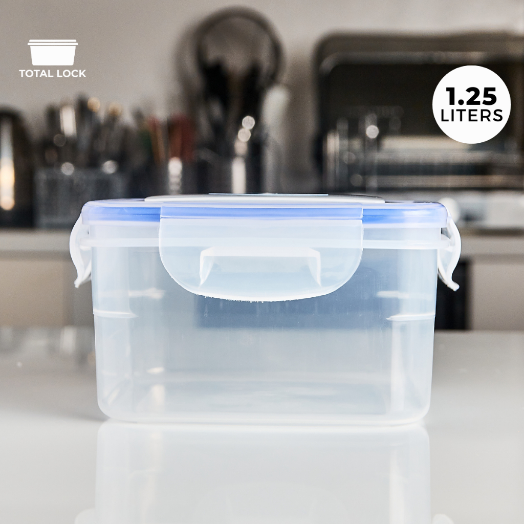 Total Lock 1.25L Square Stackable Airtight Food Storage