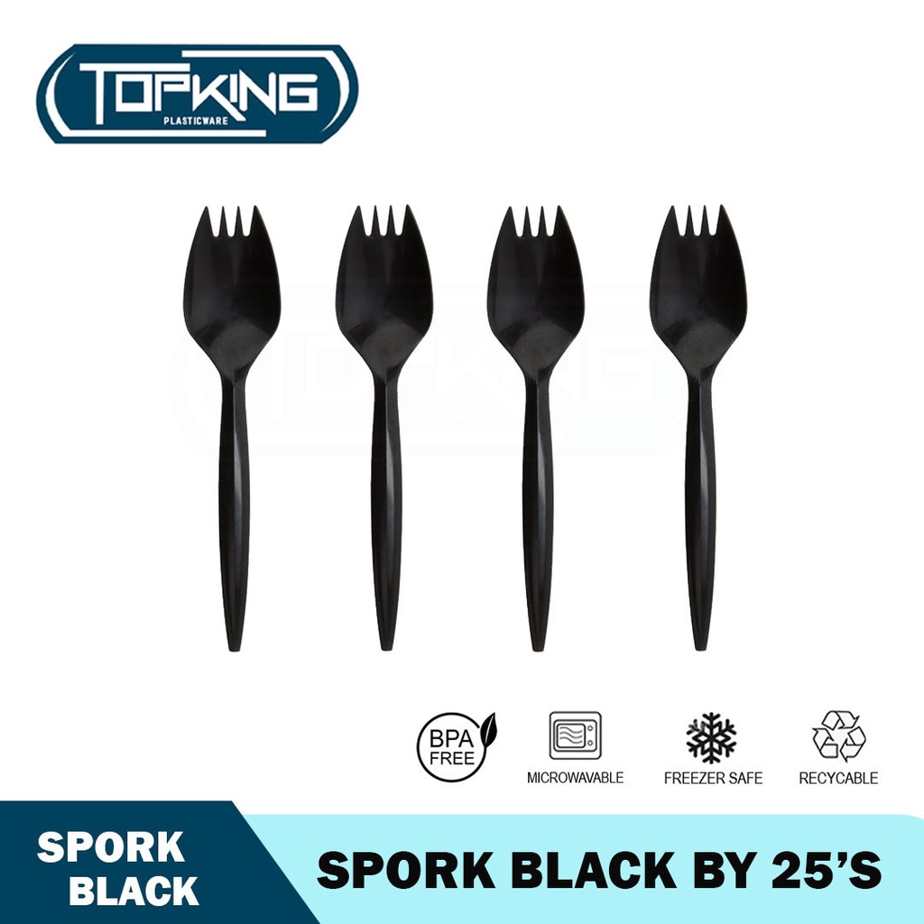 Disposable Spork Black 25Pcs/Pack