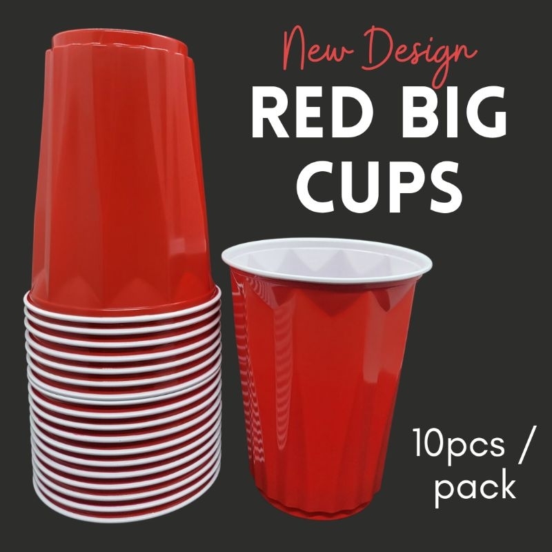 Red Big Cups 16oz Party Cups New Design 10pcs